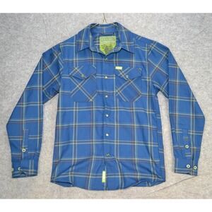 Dixxon Flannel Company Shirt Mens XS Blue Plaid The Force Snap Front Workwear